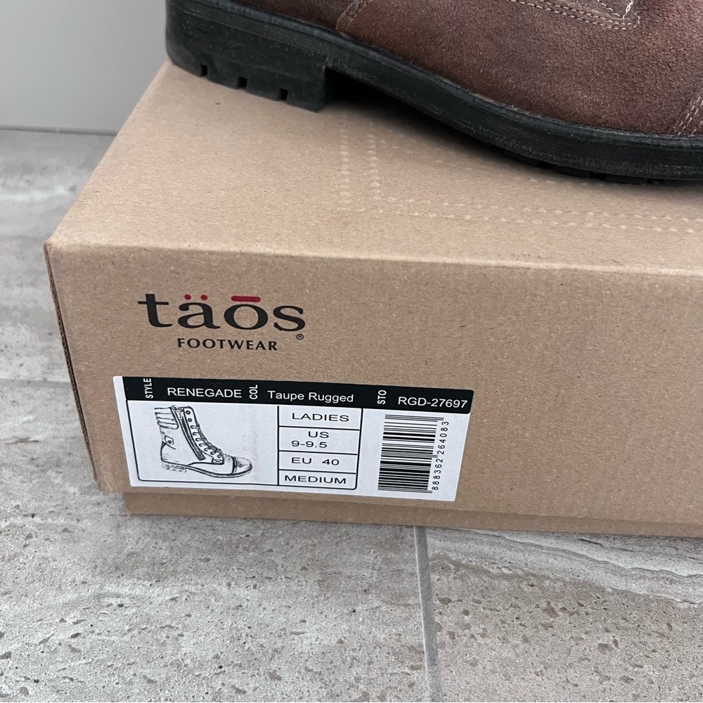 Taos Footwear Renegade Taupe Rugged Boots Shoes Zip Women Size 9-9.5 RGD-27697 , - Picture 12 of 16